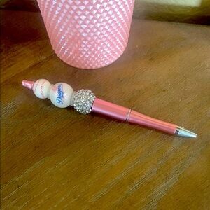 Pink Crystal Baseball Pen